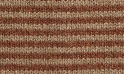Shop Yanyan Extralong Stripe Wool Beanie In Hazelnut/ Mink
