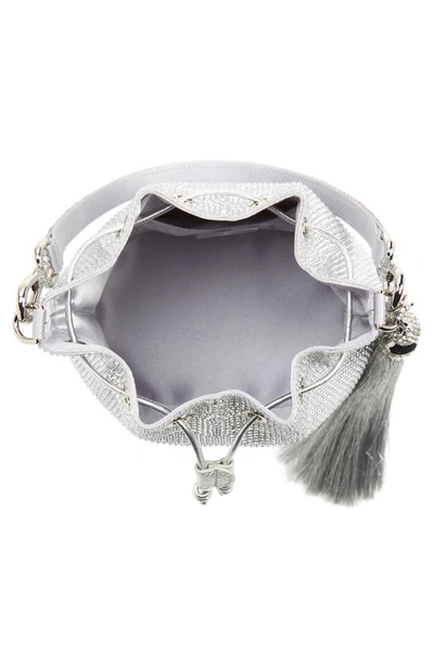 Shop Judith Leiber Piper Crystal Embellished Bucket Bag In Silver Rhine