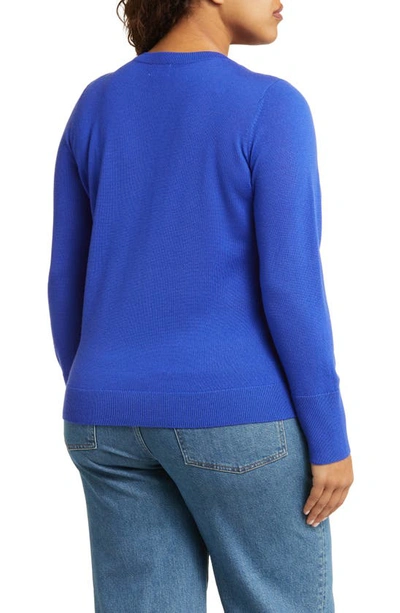 Caslon Merino Wool Blend Crewneck Sweater In Royal Neon