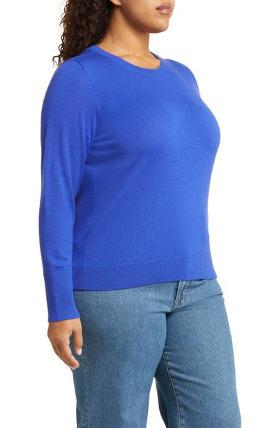 Caslon Merino Wool Blend Crewneck Sweater In Royal Neon