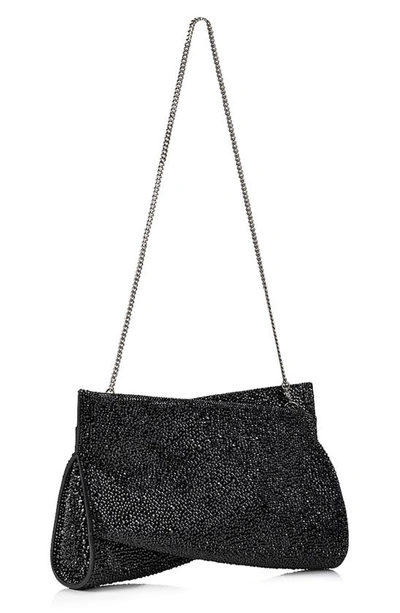 Shop Christian Louboutin Loubitwist Crystal Embellished Leather Clutch In Black