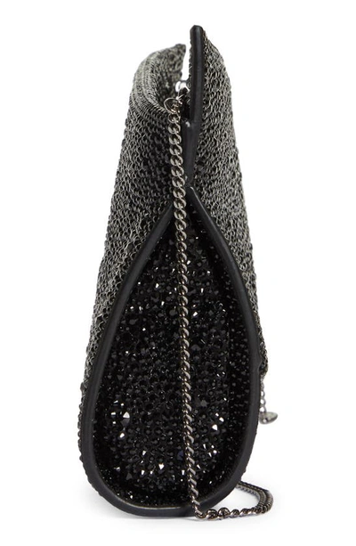 Christian Louboutin Loubitwist Crystal Embellished Leather Clutch In Black