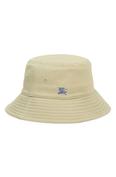 Shop Burberry Ekd Embroidered Cotton Twill Bucket Hat In Hunter