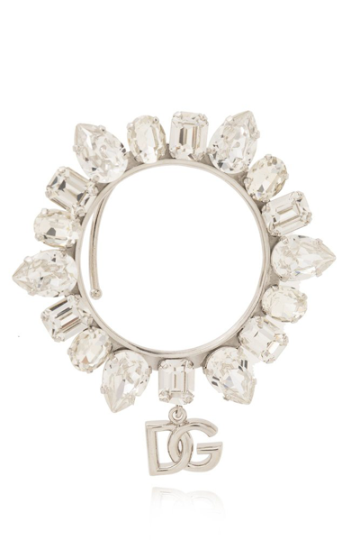 Shop Dolce & Gabbana Embellished Ear Cuff In Silver