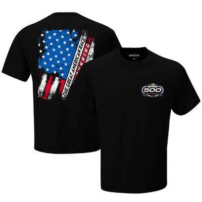 Shop Checkered Flag Black 2023 Daytona 500 American Flag T-shirt