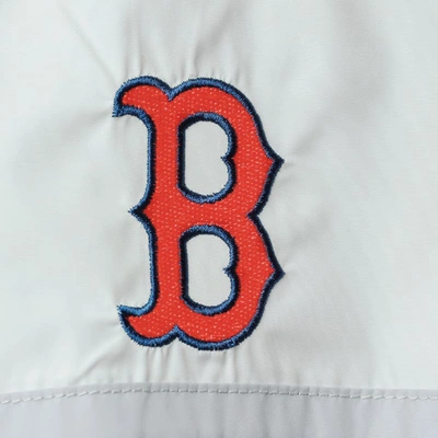 Shop The Wild Collective Navy Boston Red Sox Colorblock Track Raglan Full-zip Jacket In Light Blue