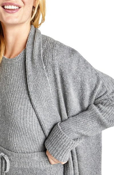 Splendid Ophelia Rib Cardigan In Mid Heather Grey