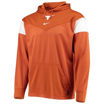 Shop Nike Texas Orange Texas Longhorns Sideline Jersey Pullover Hoodie In Burnt Orange