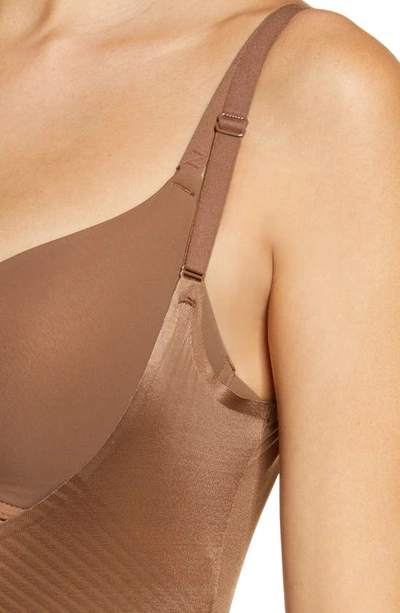 Spanxr Spanx® Spanxshape™ Invisible Open-bust Mid-thigh Bodysuit In Chestnut Brown