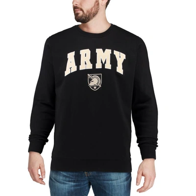 Shop Colosseum Black Army Black Knights Arch & Logo Crew Neck Sweatshirt