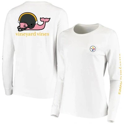 Shop Vineyard Vines White Pittsburgh Steelers Helmet Long Sleeve T-shirt