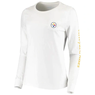 Shop Vineyard Vines White Pittsburgh Steelers Helmet Long Sleeve T-shirt