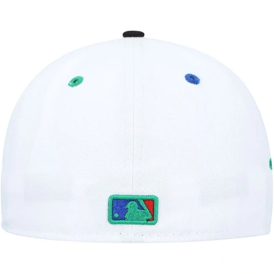Shop New Era White/black Toronto Blue Jays 25th Anniversary Primary Eye 59fifty Fitted Hat