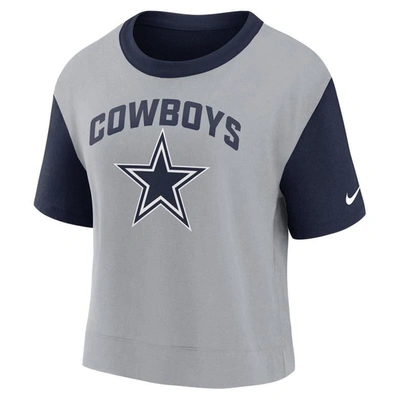 Shop Nike Navy/silver Dallas Cowboys High Hip Fashion T-shirt