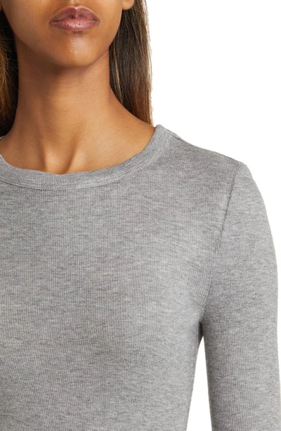Bp. Ribbed Long Sleeve Tee In Grey Cloudy Heather