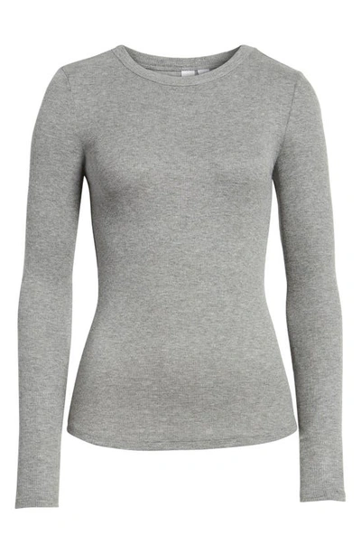 Bp. Ribbed Long Sleeve Tee In Grey Cloudy Heather