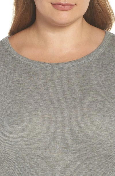 Bp. Ribbed Long Sleeve Tee In Grey Cloudy Heather