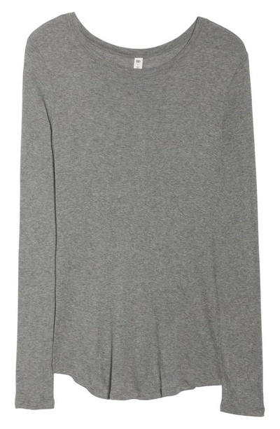 Shop Bp. Ribbed Long Sleeve T-shirt In Grey Cloudy Heather