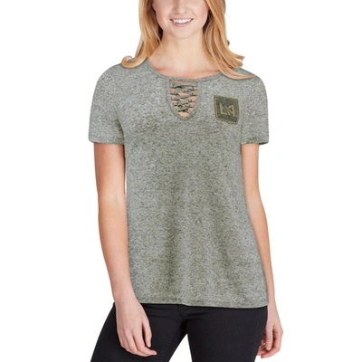 Shop Concepts Sport Gray Lafc Podium Lace Up T-shirt