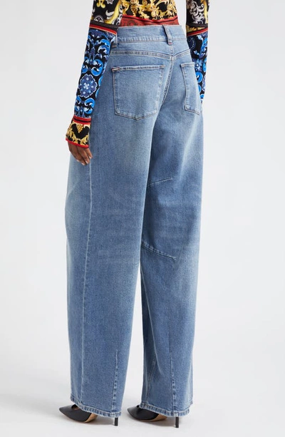 Shop Alice And Olivia Parker Wide Leg Jeans In Avery Blue