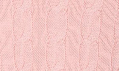 Shop Ralph Lauren Purple Label Cable Knit Cashmere Crewneck Sweater In Crystal Rose