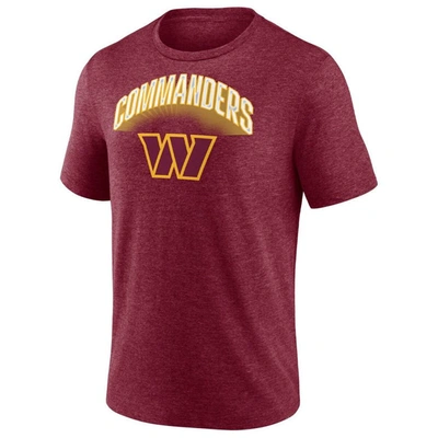 Shop Fanatics Branded Heathered Burgundy Washington Commanders End Around Tri-blend T-shirt