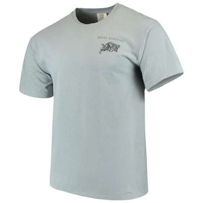 Image One Men's Gray Navy Midshipmen Team Comfort Colors Campus Scenery T-shirt In Gray