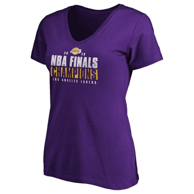Shop Fanatics Branded Purple Los Angeles Lakers 2020 Nba Finals Champions Ready To Play V-neck T-shirt