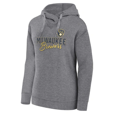 Shop Profile Heather Gray Milwaukee Brewers Plus Size Pullover Hoodie