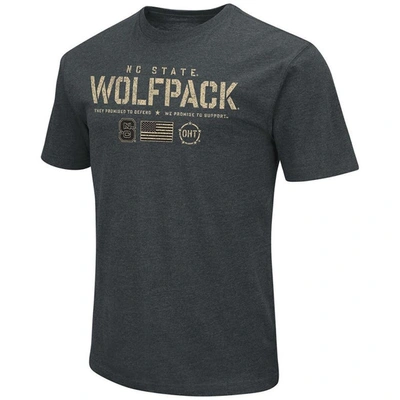 Shop Colosseum Heathered Black Nc State Wolfpack Oht Military Appreciation Flag 2.0 T-shirt In Heather Black