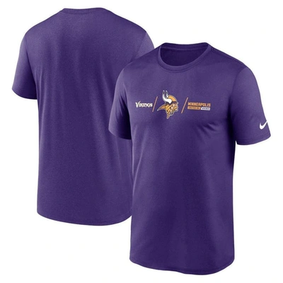 Shop Nike Purple Minnesota Vikings Horizontal Lockup Legend Performance T-shirt