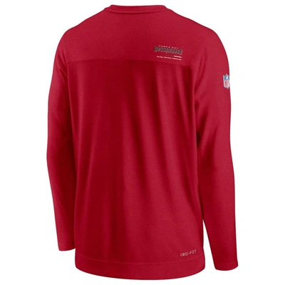 Shop Nike Red Tampa Bay Buccaneers Sideline Coach Chevron Lock Up Long Sleeve V-neck Performance T-shirt