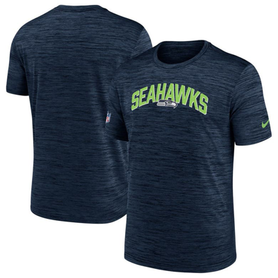 Shop Nike Navy Seattle Seahawks Sideline Velocity Athletic Stack Performance T-shirt