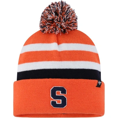 Shop 47 ' Orange Syracuse Orange State Line Cuffed Knit Hat With Pom