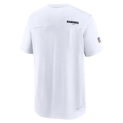 Shop Nike Gray Las Vegas Raiders Sideline Coach Chevron Lock Up Logo V-neck Performance T-shirt