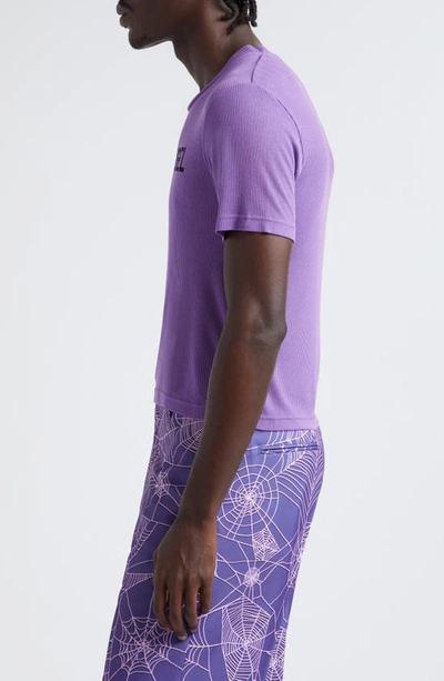 Shop Stockholm Surfboard Club Beth Linen Rib Graphic T-shirt In Purple