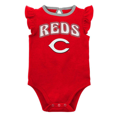 Shop Outerstuff Girls Newborn & Infant Red/heather Gray Cincinnati Reds Little Fan Two-pack Bodysuit Set