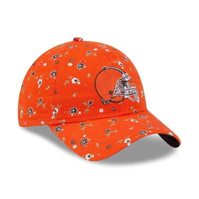 Shop New Era Orange Cleveland Browns  Floral 9twenty Adjustable Hat
