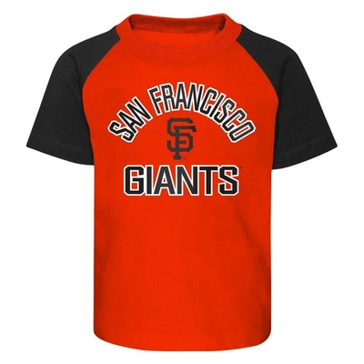 Shop Outerstuff Preschool San Francisco Giants Orange/heather Gray Groundout Baller Raglan T-shirt & Shorts Set