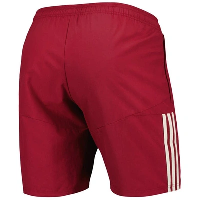 Shop Adidas Originals Adidas Red Mexico National Team Downtime Shorts In Burgundy