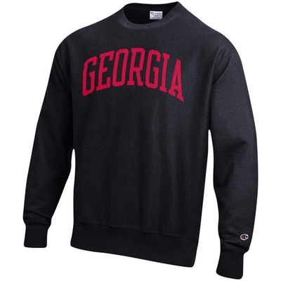 Shop Champion Black Georgia Bulldogs Arch Reverse Weave Pullover Sweatshirt