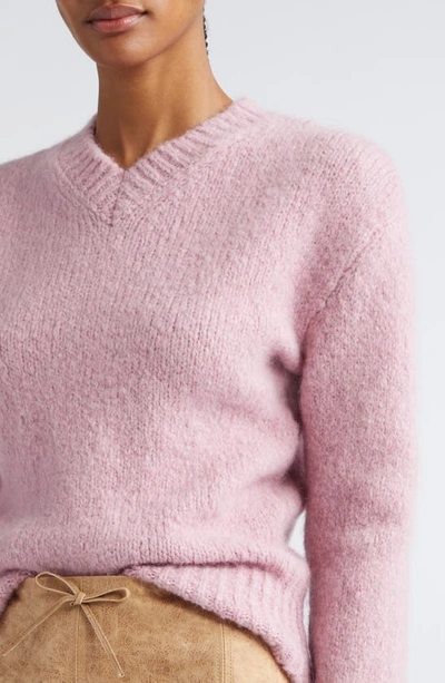 Shop Paloma Wool Baby Intarsia V-neck Sweater In Pink