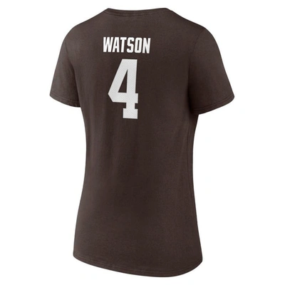 Shop Fanatics Branded Deshaun Watson Brown Cleveland Browns Player Icon Name & Number V-neck T-shirt