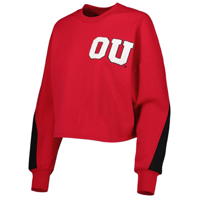 Shop Gameday Couture Crimson Oklahoma Sooners Back To Reality Colorblock Pullover Sweatshirt