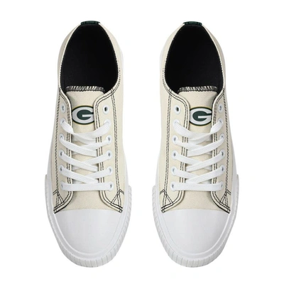 Shop Foco Cream Green Bay Packers Low Top Canvas Shoes