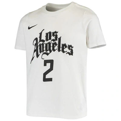 Shop Nike Youth  Kawhi Leonard White La Clippers Name & Number Performance T-shirt