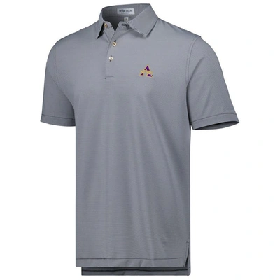 Shop Peter Millar Gray Alcorn State Braves Jubilee Striped Performance Jersey Polo