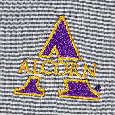 Shop Peter Millar Gray Alcorn State Braves Jubilee Striped Performance Jersey Polo