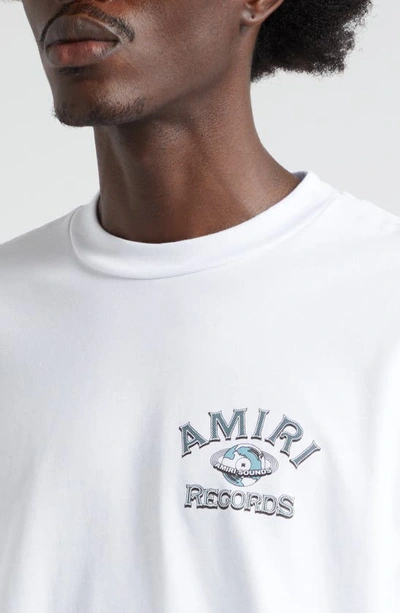 Shop Amiri Global Records Cotton Graphic T-shirt In White