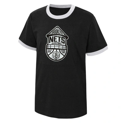 Shop Outerstuff Youth Black Brooklyn Nets Hoop City Hometown Ringer T-shirt
